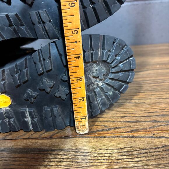 Men’s Black Leather Combat Work Boots Vibram Sole Insulated Lined Steel Toe 8R - Picture 7 of 8